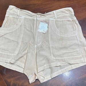 Free People Light Brown Cargo Shorts